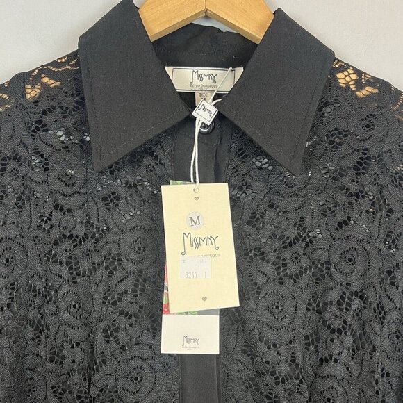 Miss May Retro Cocktail Dress Black Lace Size Medium NWT Gorgeous City - Picture 5 of 14